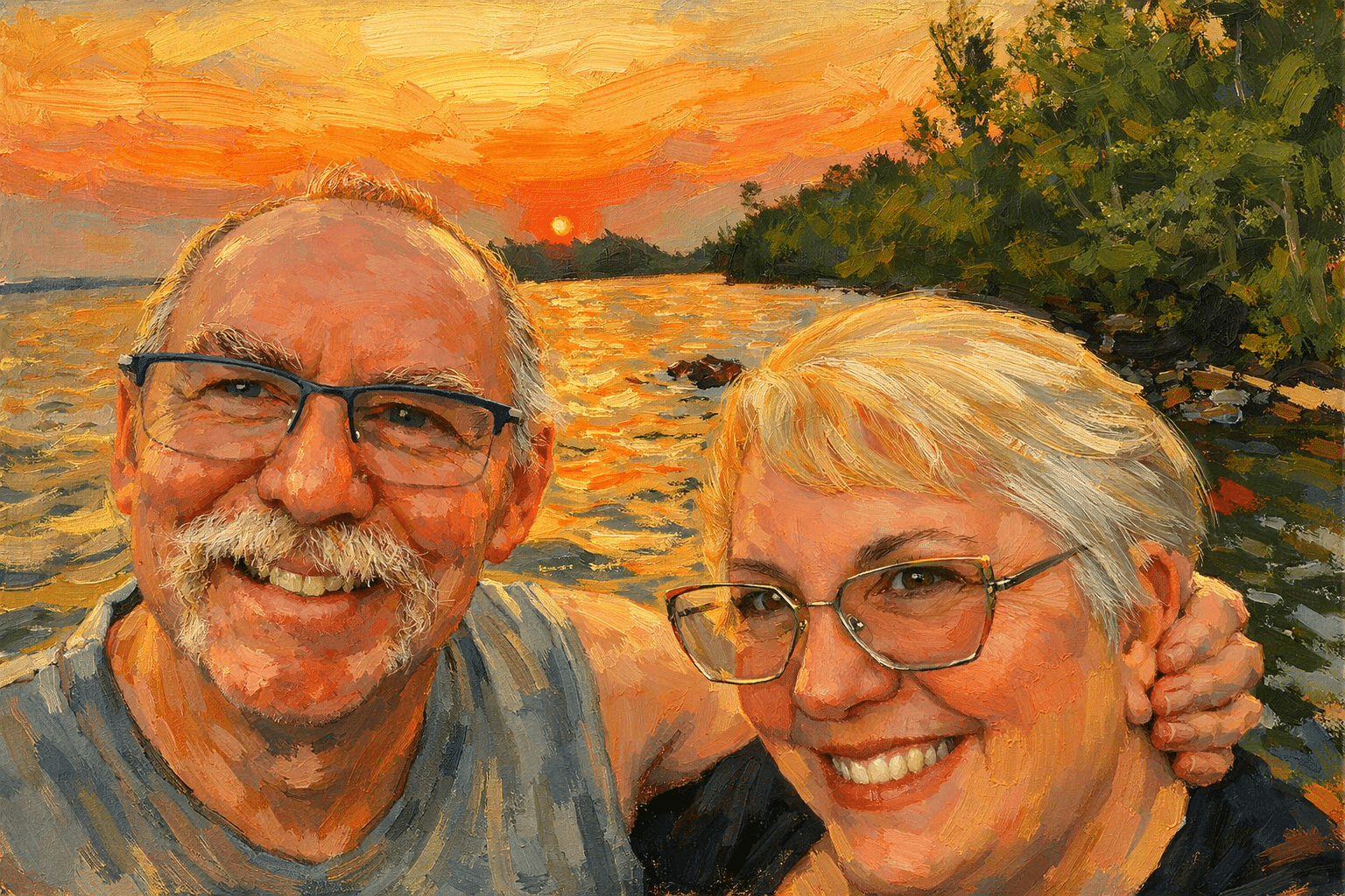Bob & Lisa at the lake, free from plantar fasciitis.