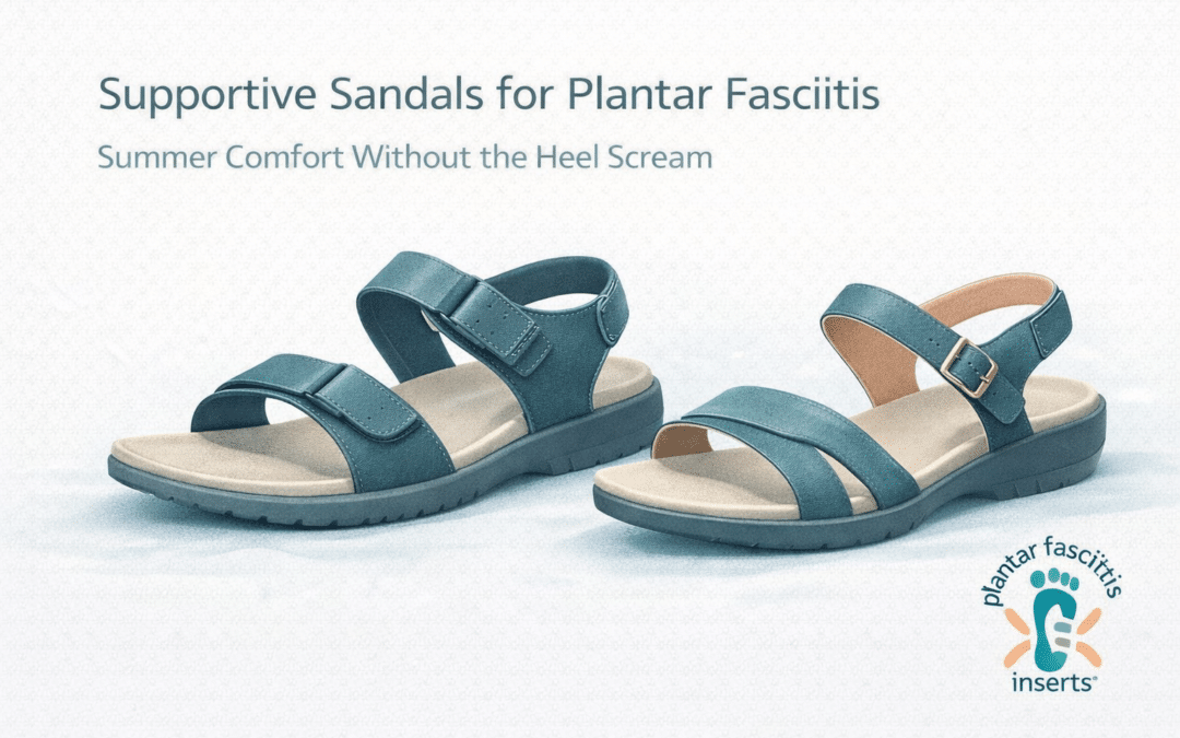 Supportive sandals for plantar fasciitis
